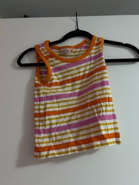 Striped Tank Top in Orange, Pink & White